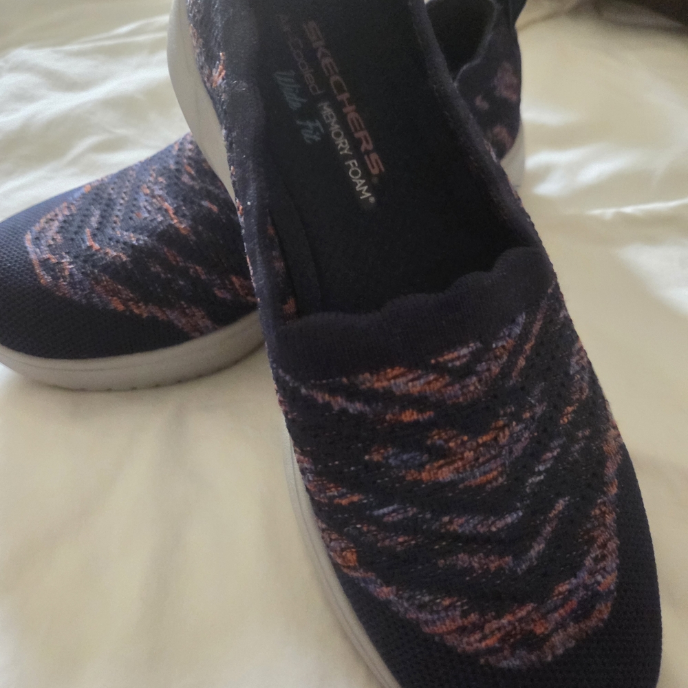 Skechers Navy and Pink Slip-On Shoes